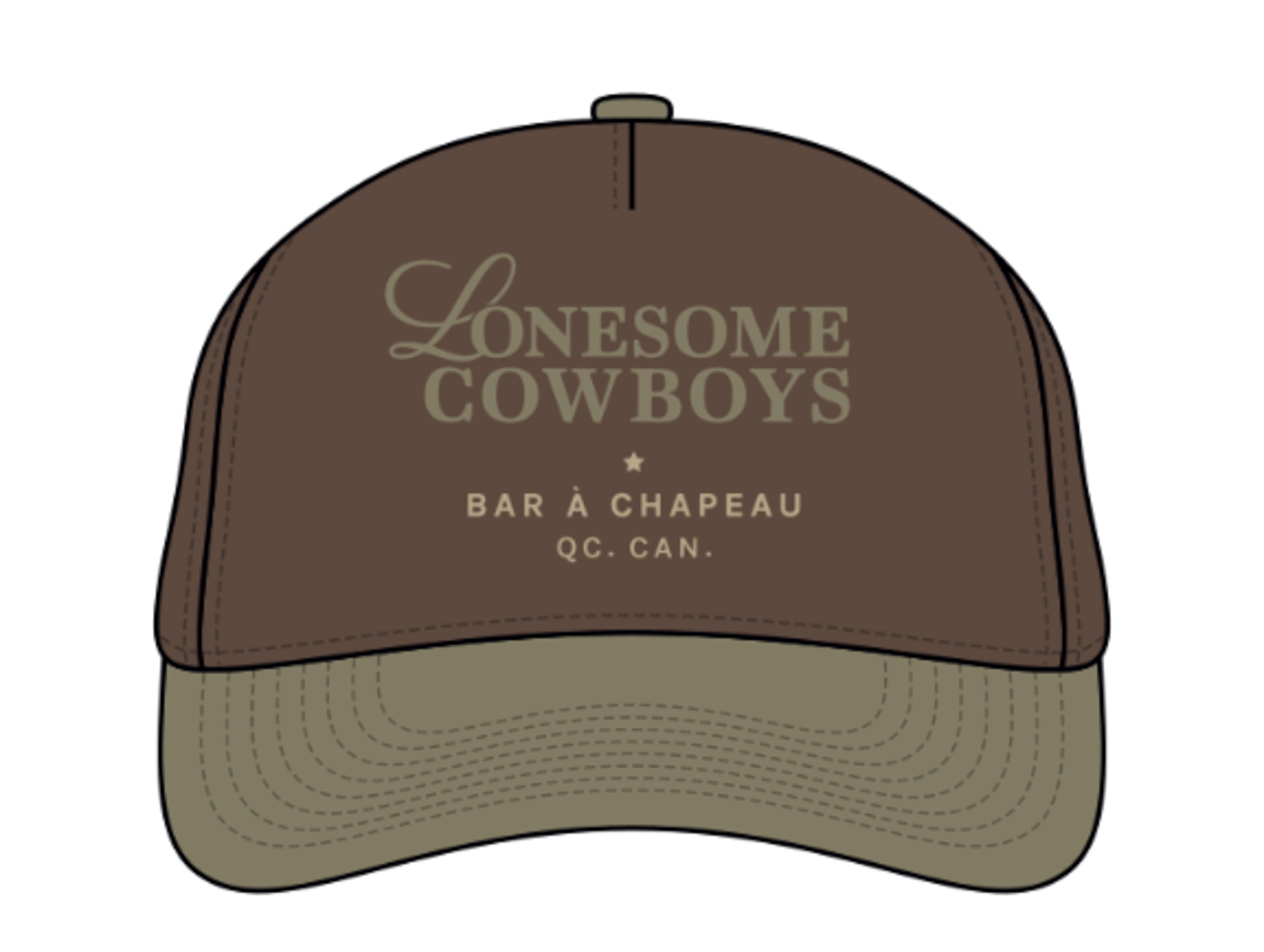 Casquette Brune Broderie Kaki