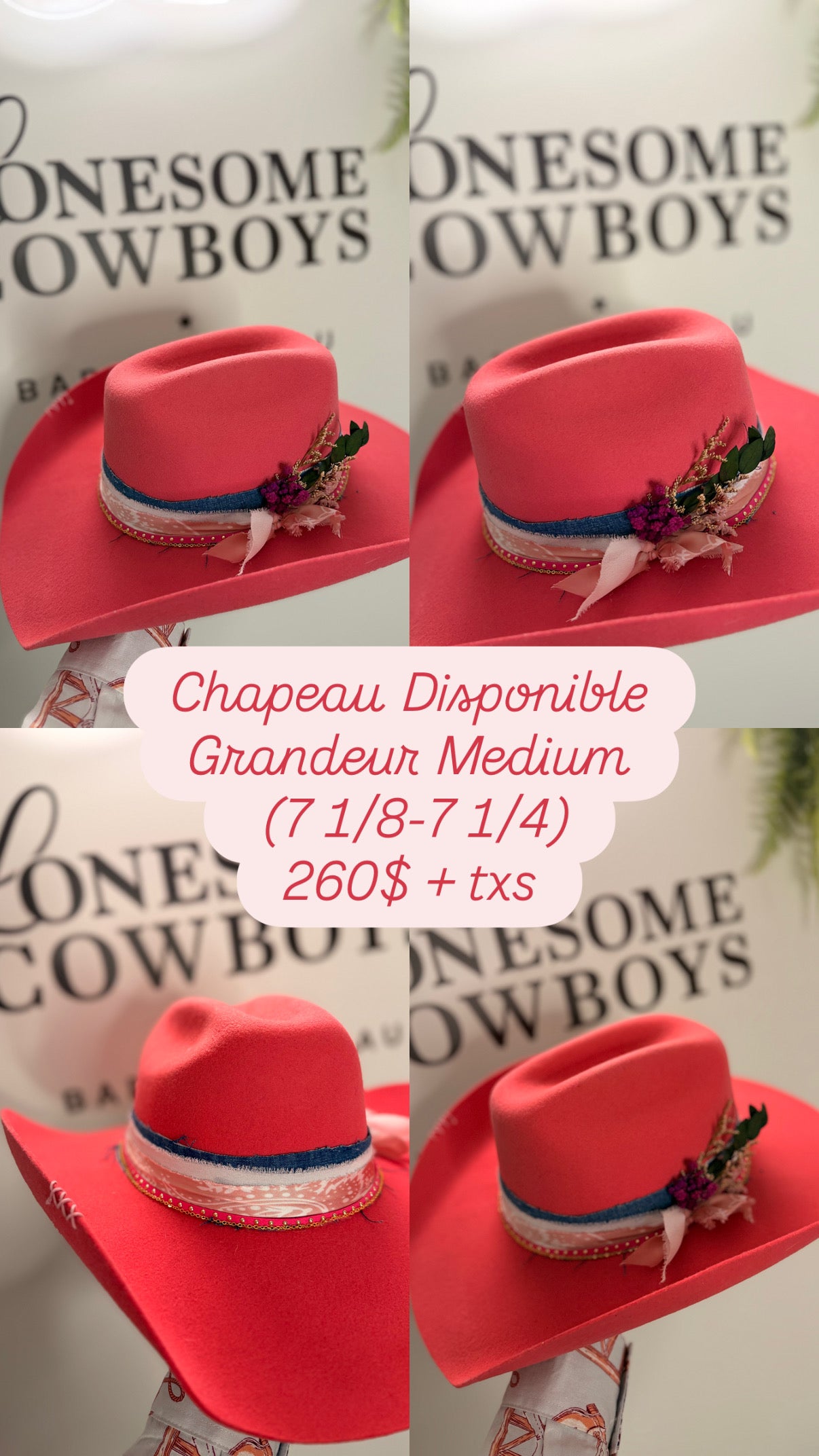 Chapeau Cowboy Rose Medium