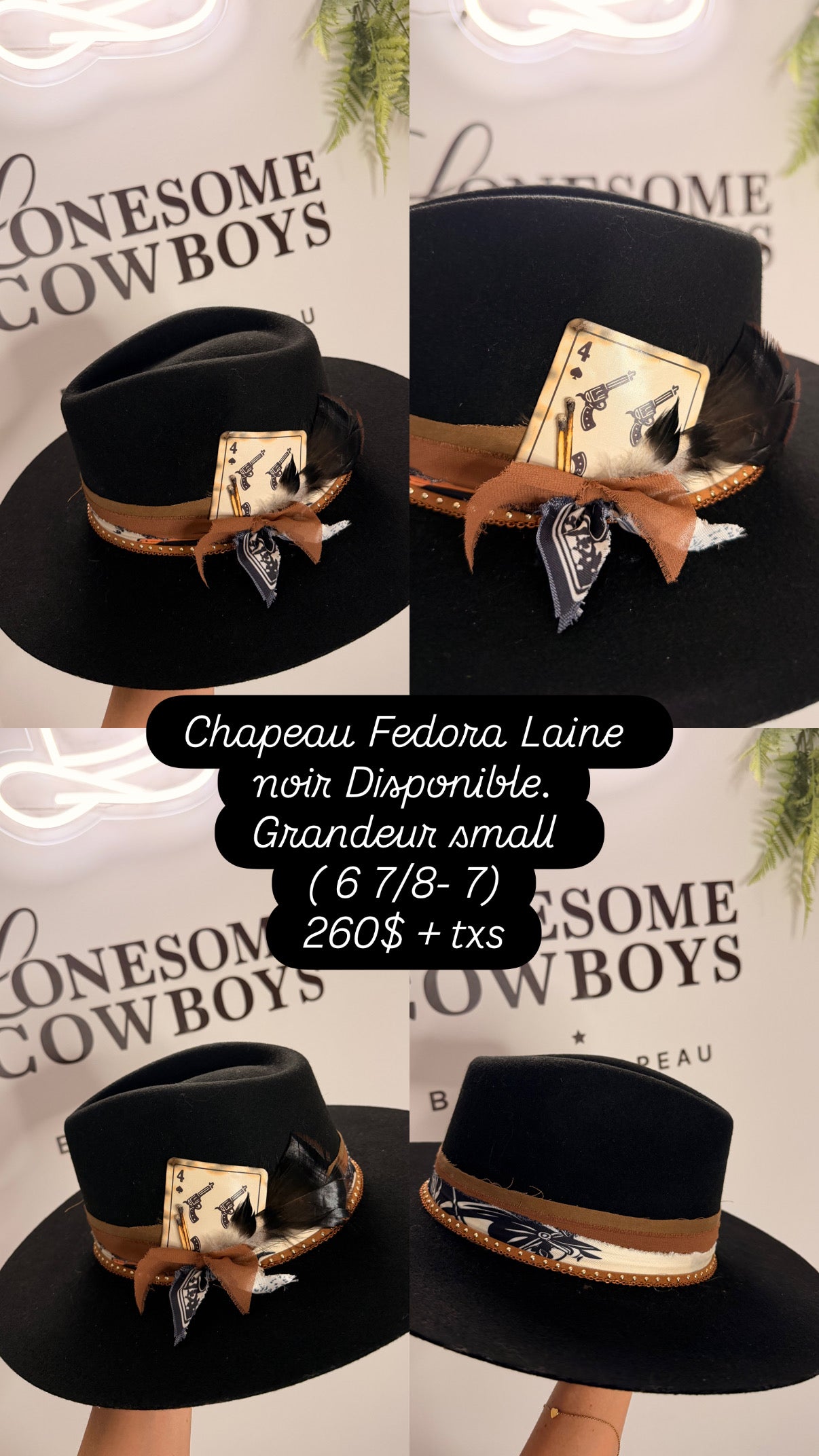 Chapeau Fedora Noir Small (7)