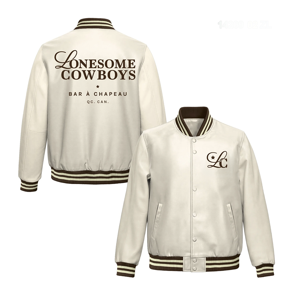 Bomber simili cuir crème