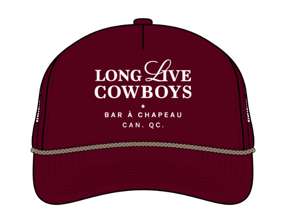 Burgundy rope cap