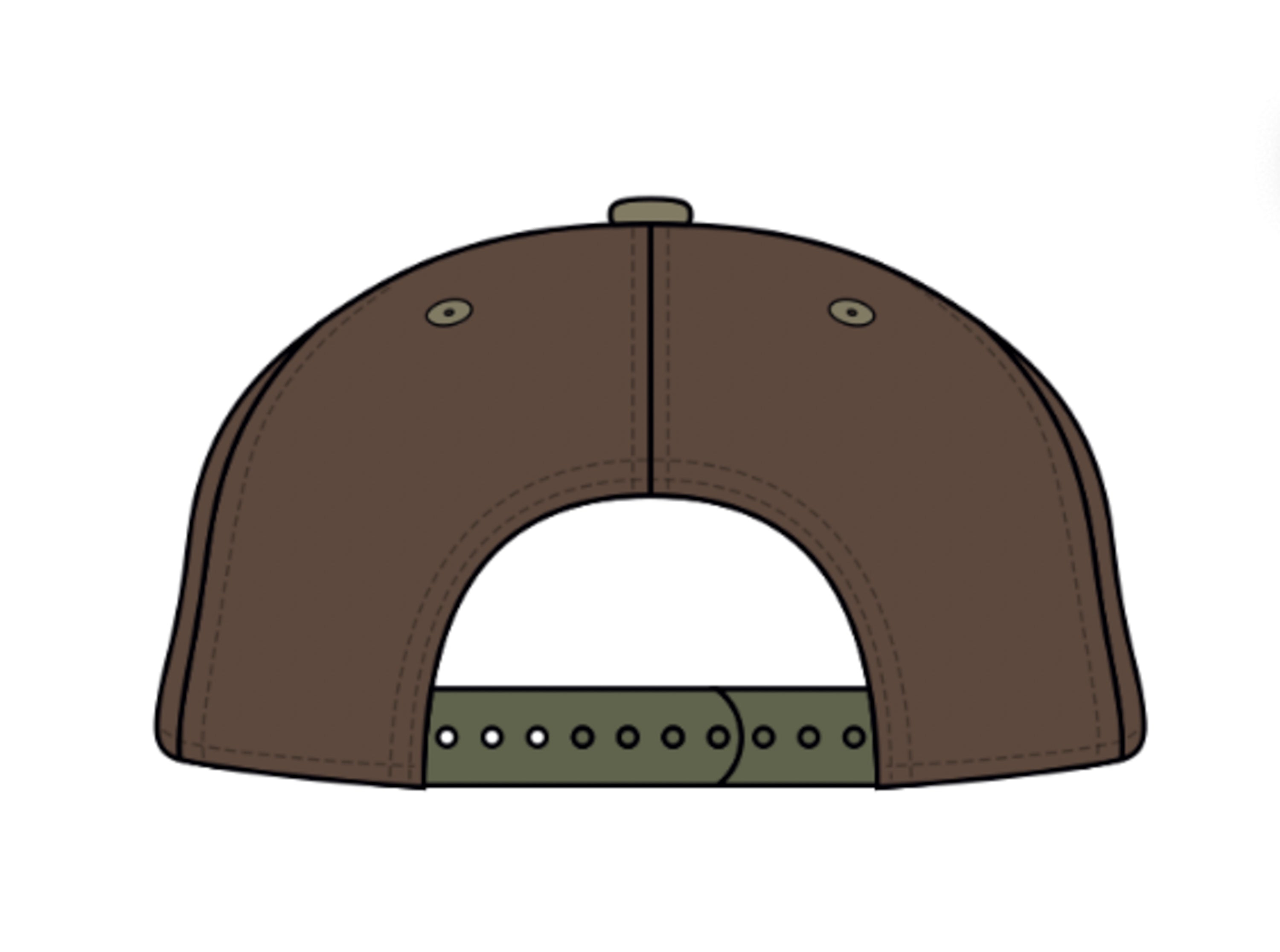 Casquette Brune Broderie Kaki