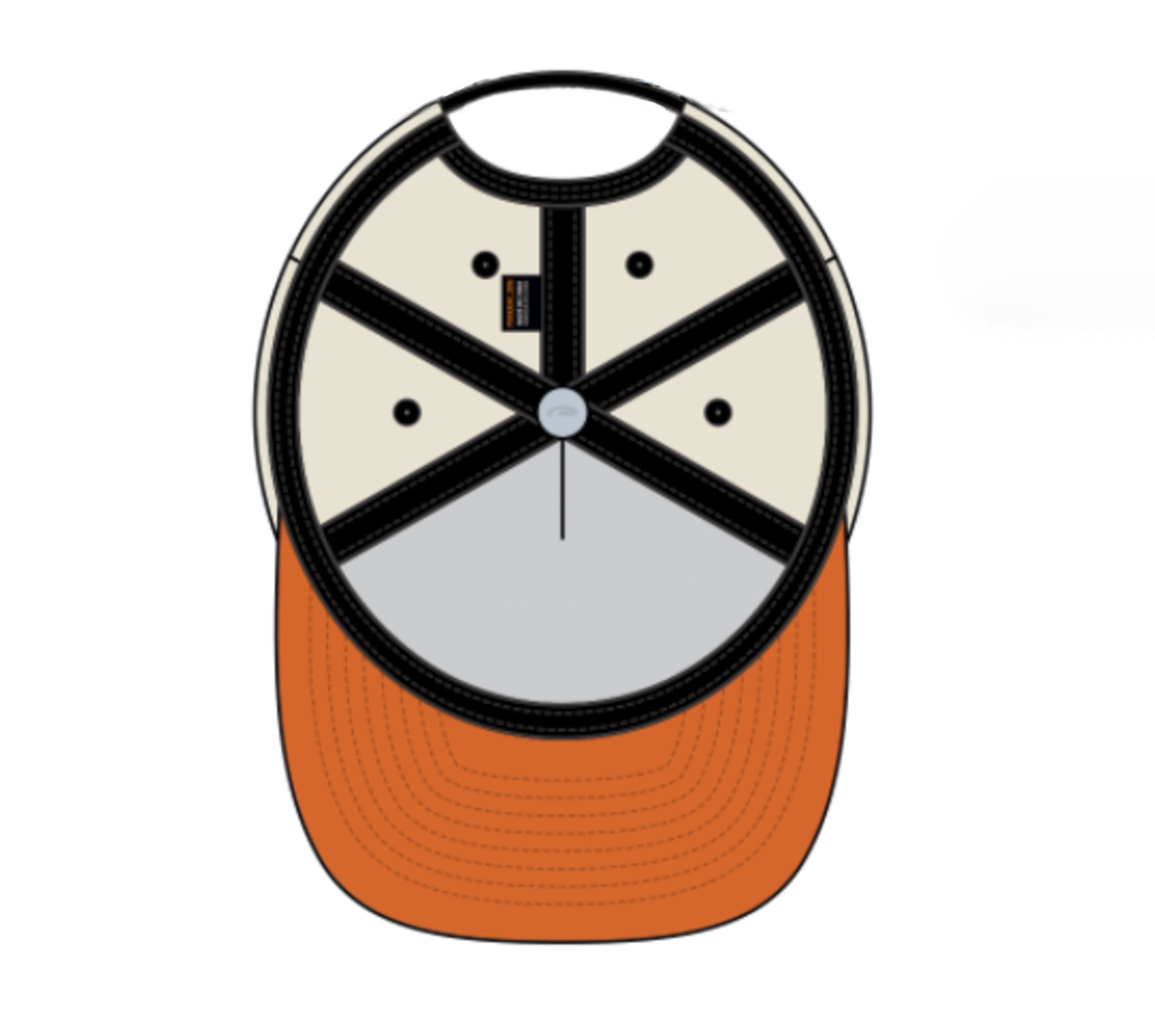 Casquette Crème, Noir et Orange
