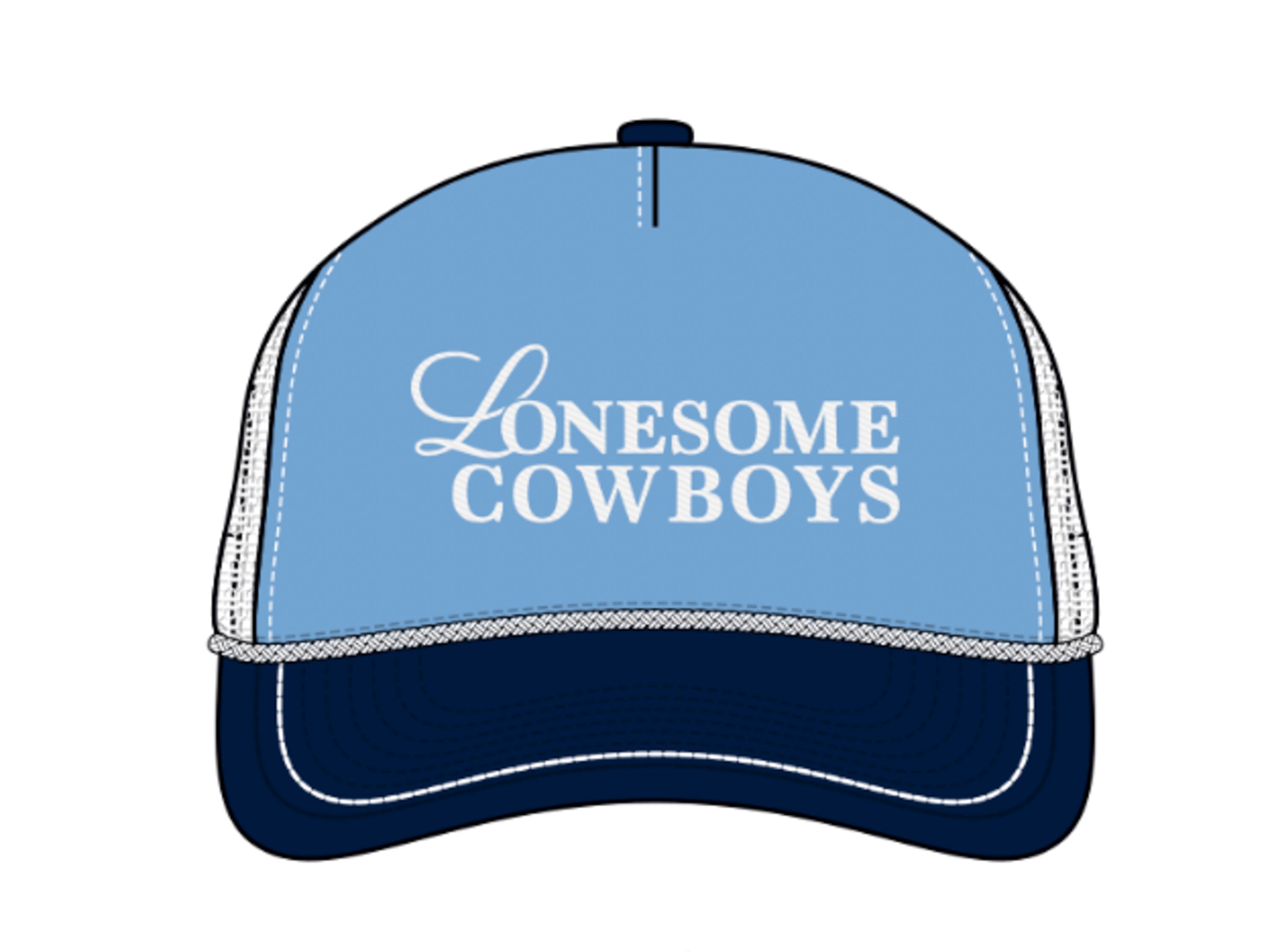 Casquette blanche et Bleu avec corde