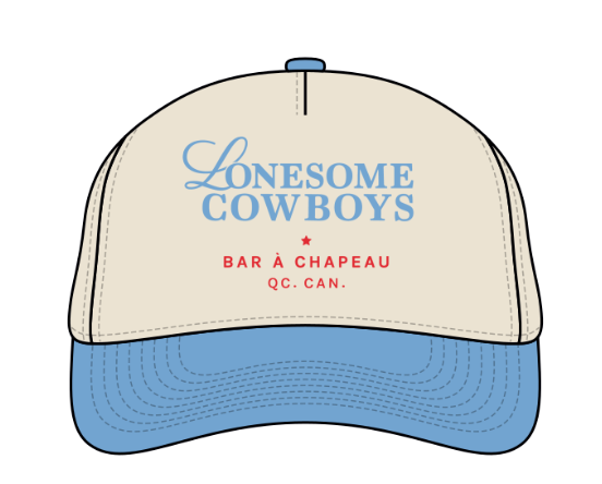 Casquette crème, palette Bleu