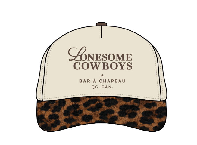 Casquette crème et Léopard