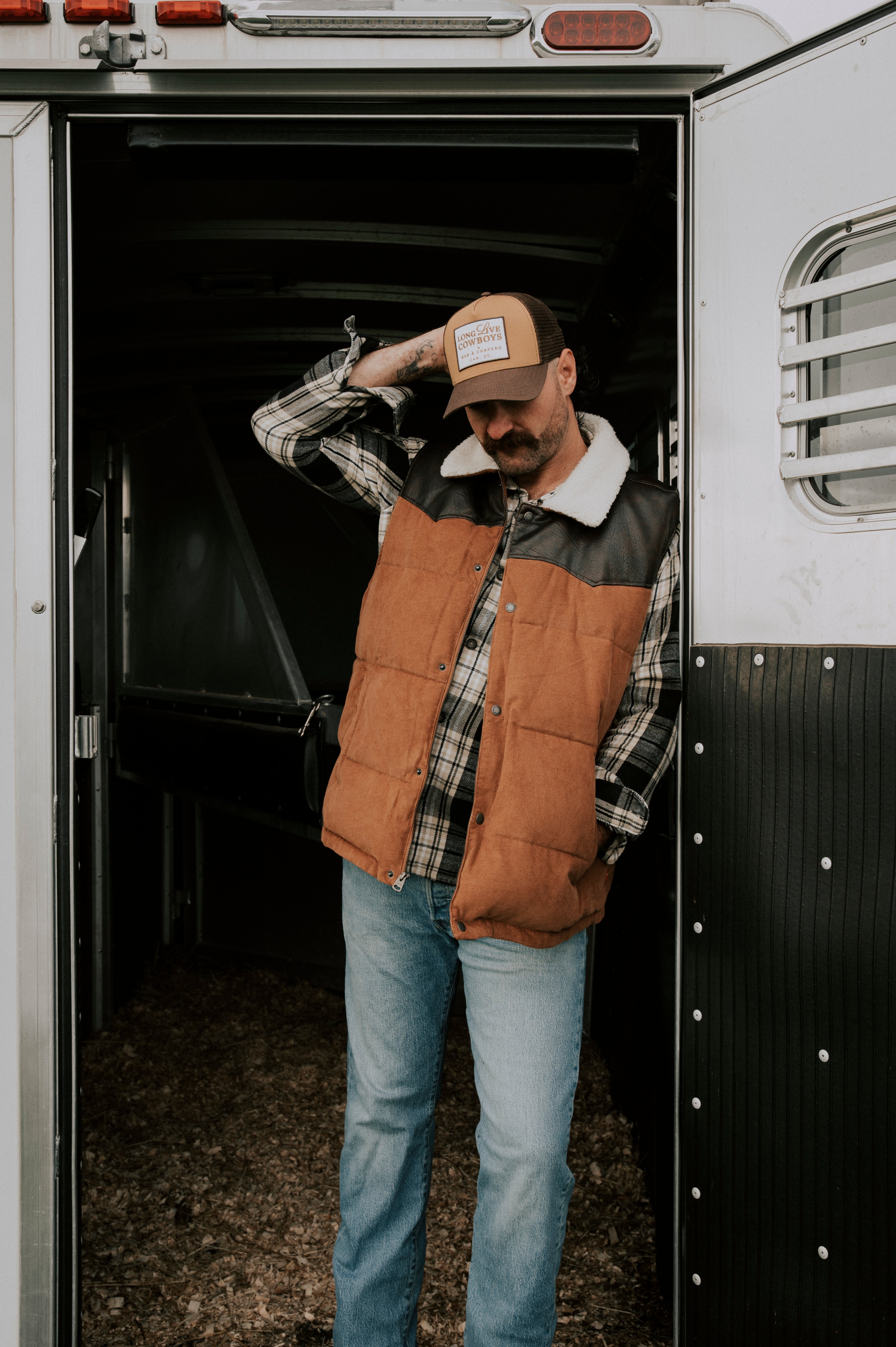 Brown patch cap