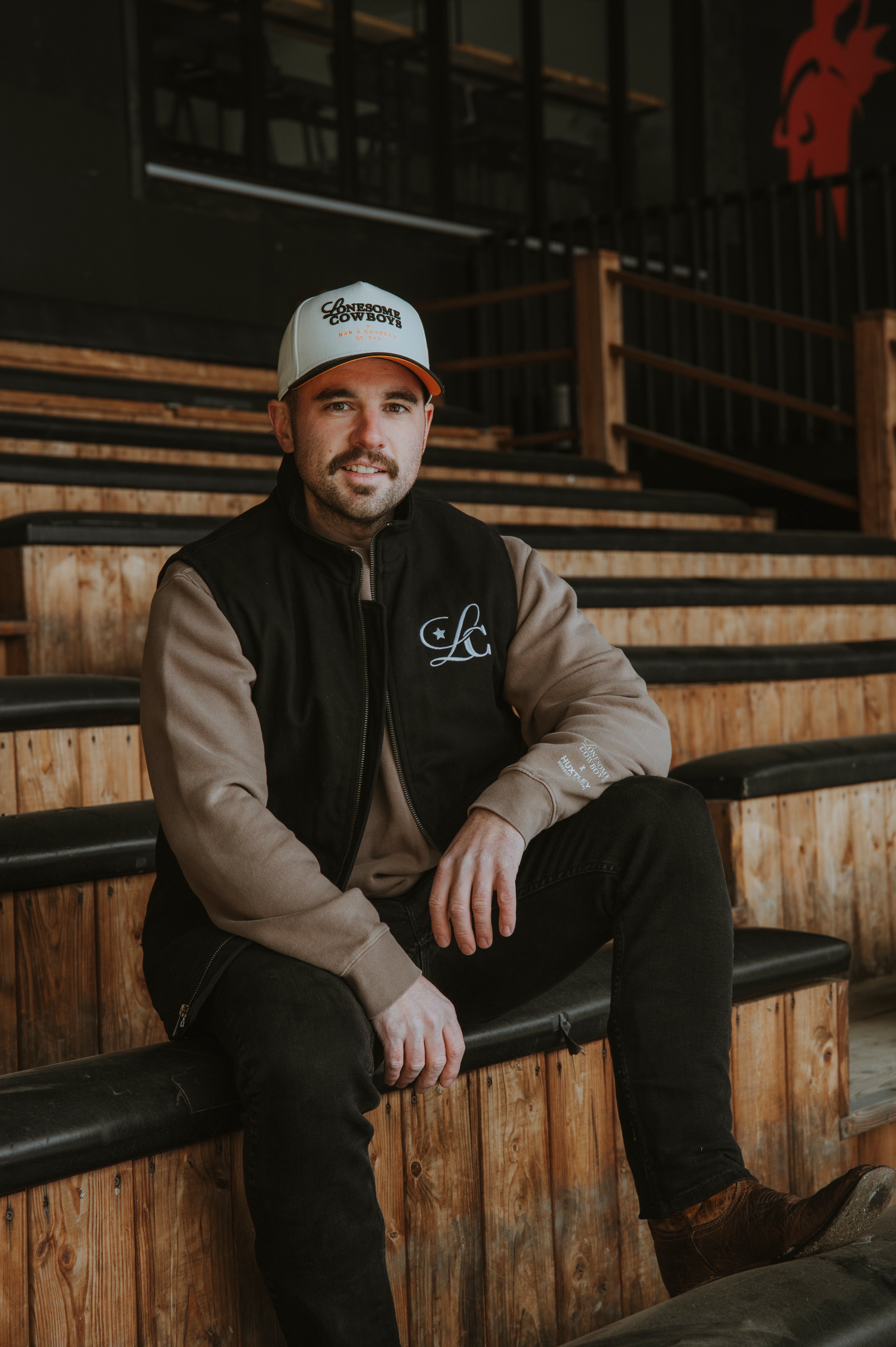 Casquette Crème, Noir et Orange