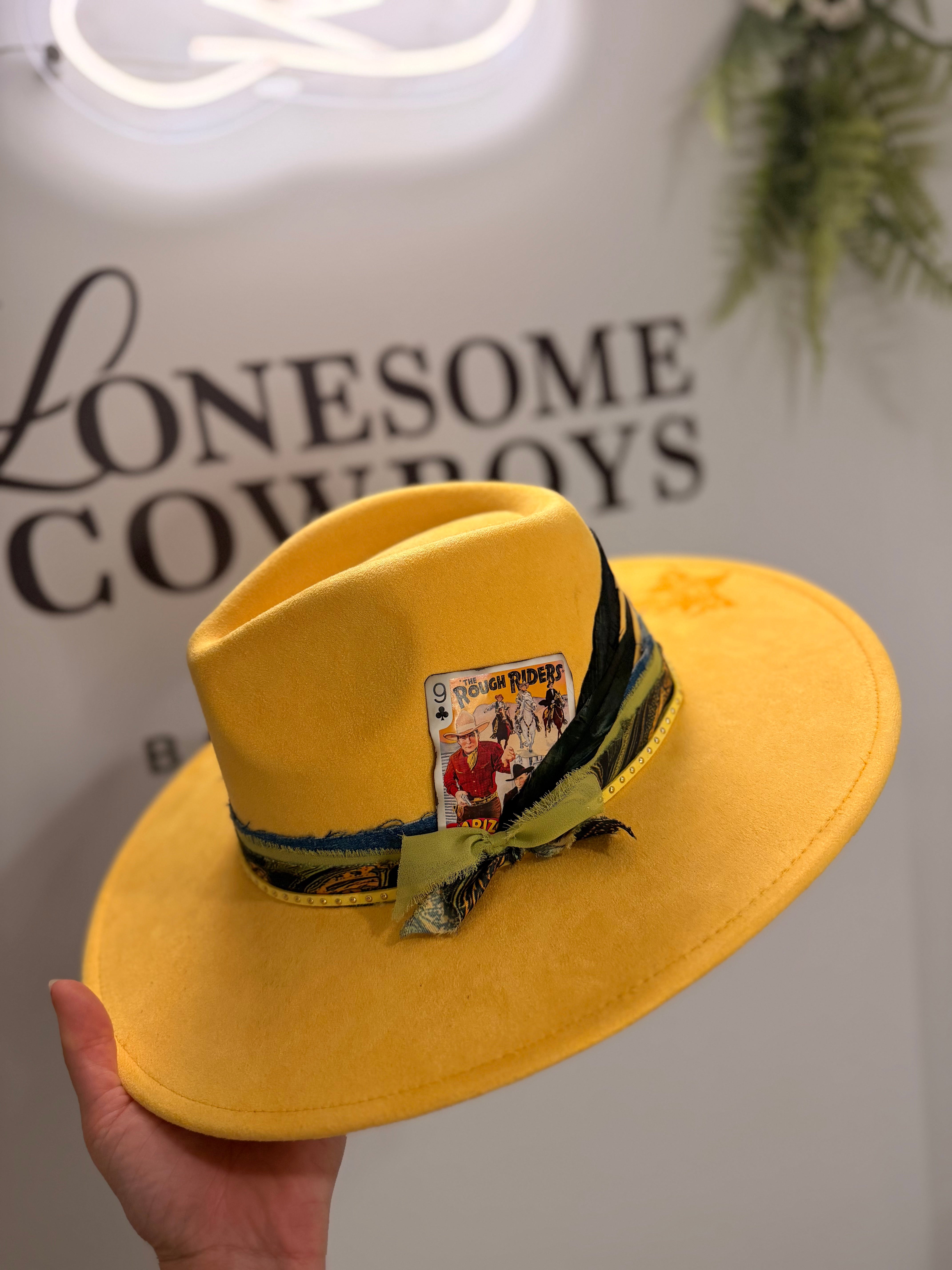 Chapeau Fedora ajustable (jaune)  tel quel