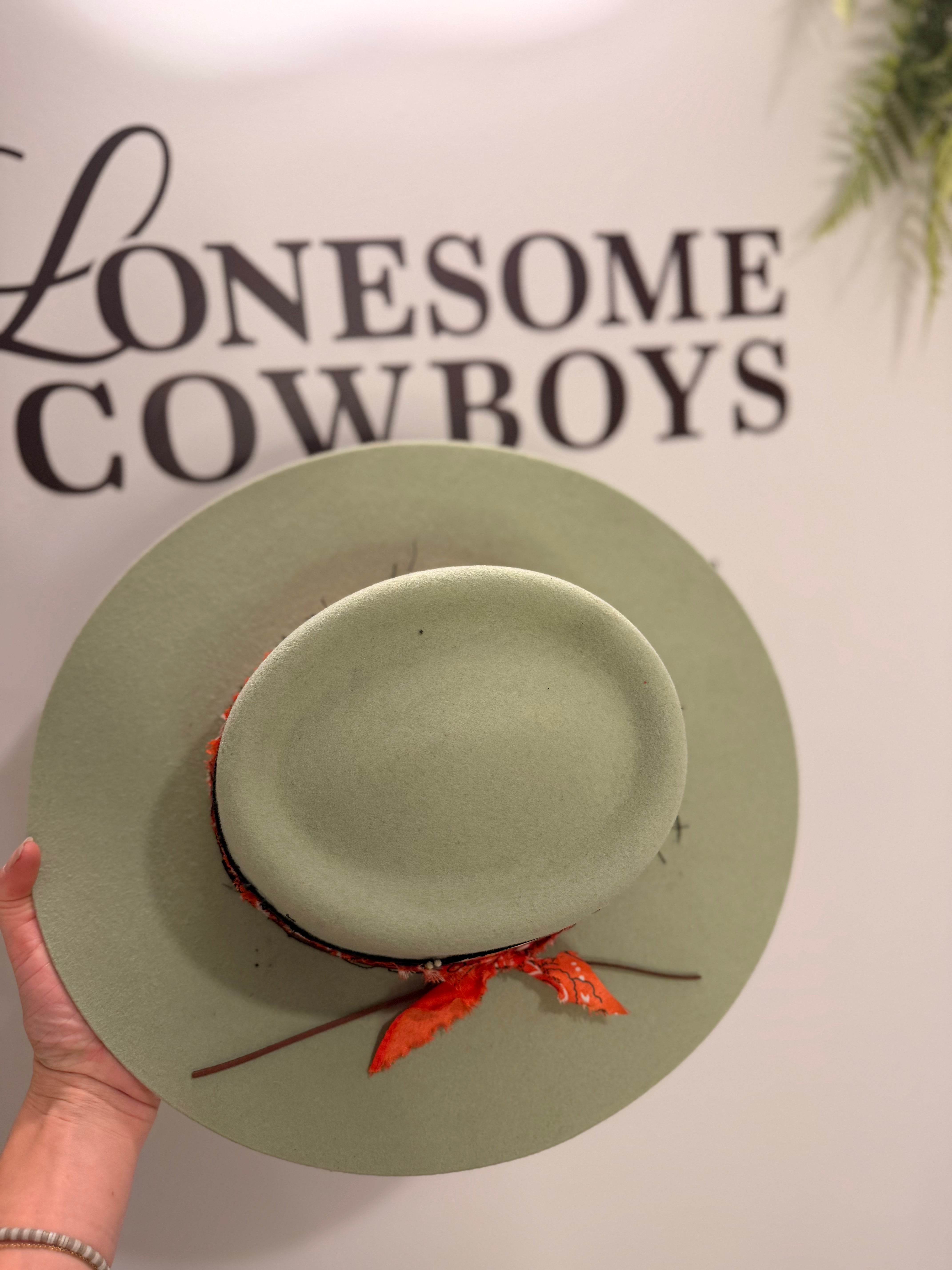 Chapeau Fedora Ovale Large (Menthe) tel quel